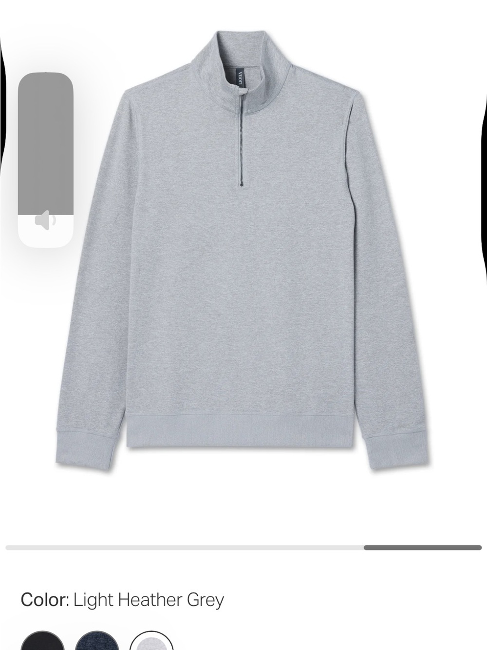 Vuori Light Heather Grey Half-Zip Pullover